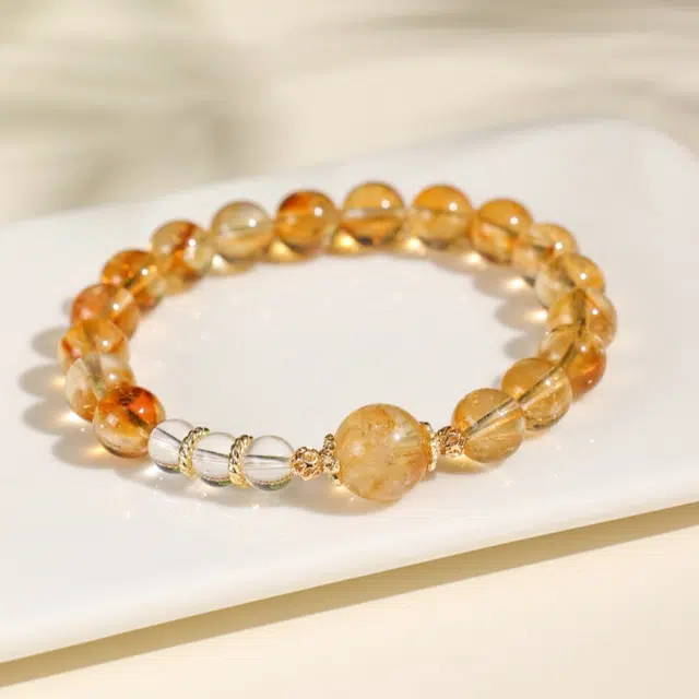 【财源滚滚&早日暴富】 兰慕茵诺 国潮新中式时来转运 小众寓意好 时尚百搭通勤 招财进宝 #好运天然 黄水晶 手串 男女同款情侣款