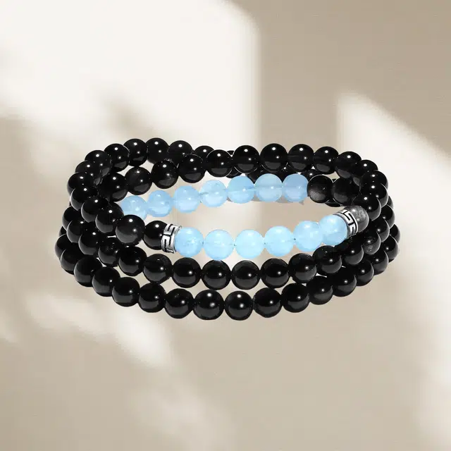 兰慕茵诺 小众设计 精致百搭清雅脱俗 国潮文艺风 温柔海洋 舒缓情绪#好运天然 黑曜石 手串 男女同款情侣款