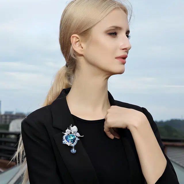 兰盈 海洋之心  水晶 胸针 女款