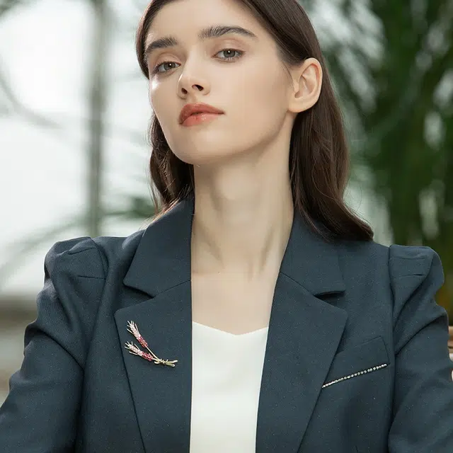 兰盈 轻奢小众麦穗原创设计 水晶 胸针 男女同款情侣款