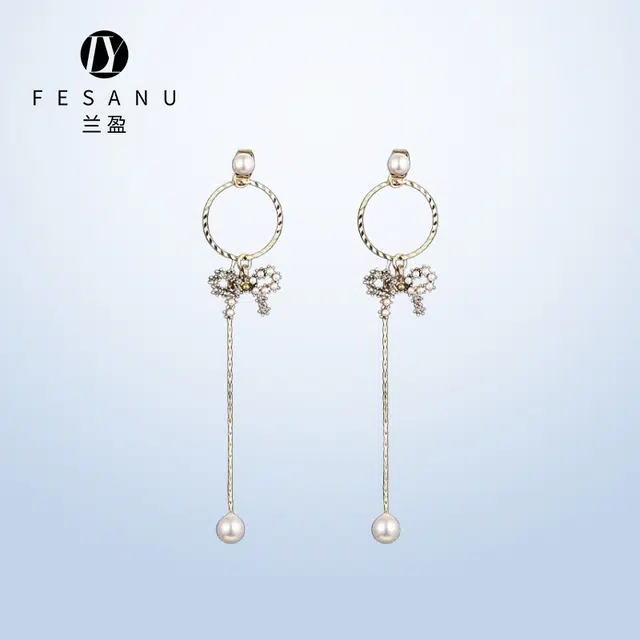 兰盈 蝴蝶结#好运 水晶耳环 轻奢耳饰品 女款