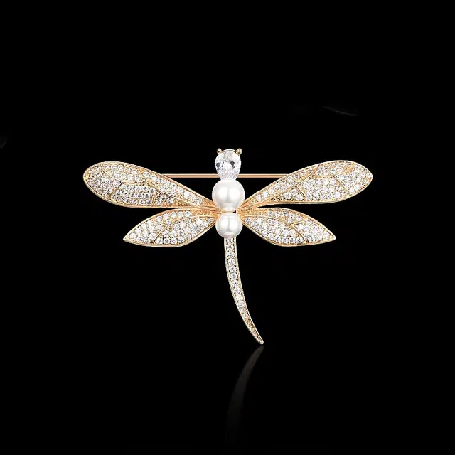 兰盈 蜻蜓水晶 轻奢小众 环保合金 胸针 男女同款情侣款