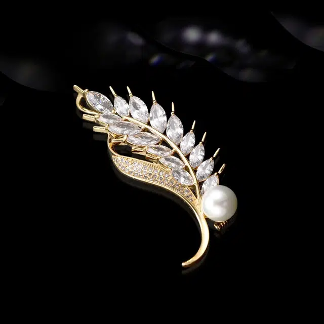 兰盈 原创设计麦穗高档奢华气质镶钻胸花服装配饰品 胸针 女款