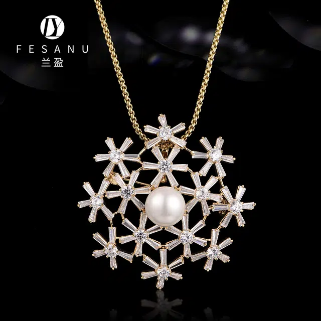 兰盈 雪花 轻奢小众 合金 胸针 女款