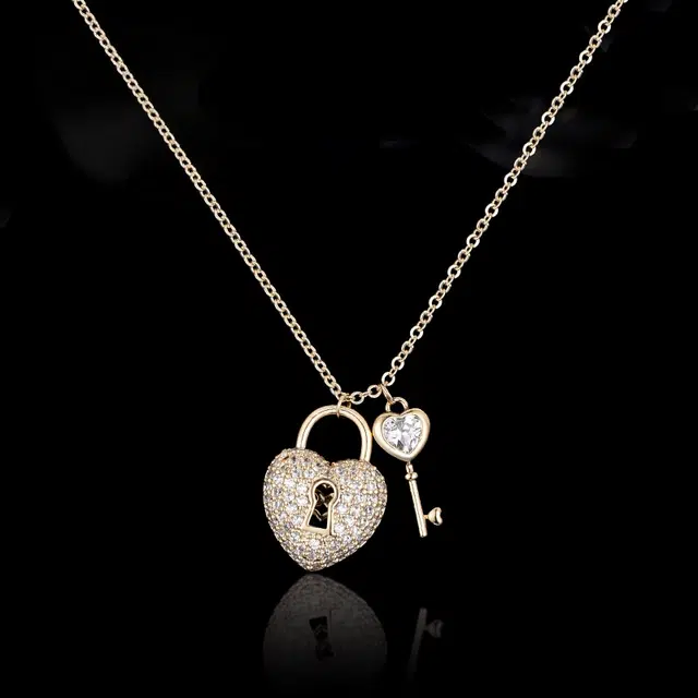 兰盈 心形钥匙轻奢小众 环保合金 项链 女款