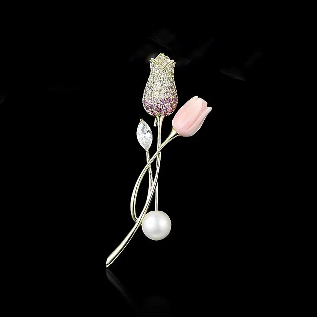 兰盈 玫瑰花轻奢优雅胸花 采用环保合金 胸针 女款