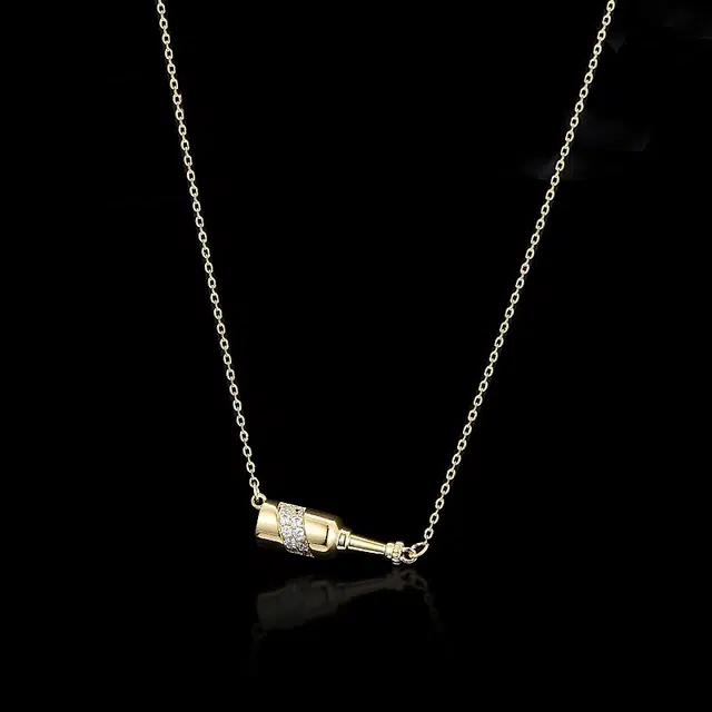 兰盈 小酒瓶个性 锁骨链轻奢小众 环保合金 项链 女款