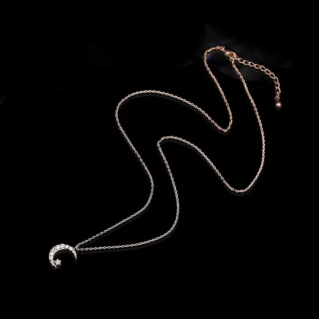 兰盈 月亮轻奢小众锁骨链 合金 项链 男女同款情侣款