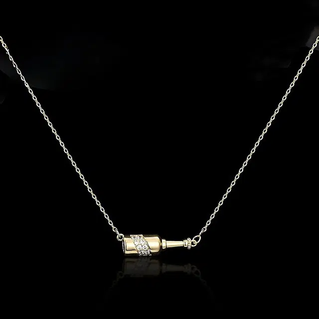 兰盈 小酒瓶个性 锁骨链轻奢小众 环保合金 项链 女款