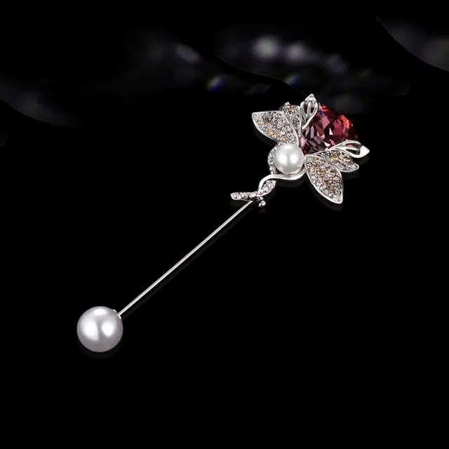 兰盈 玫瑰花轻奢小众胸花原创设计 合金 胸针 女款