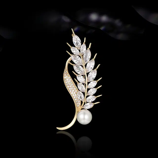 兰盈 原创设计麦穗高档奢华气质镶钻胸花服装配饰品 胸针 女款