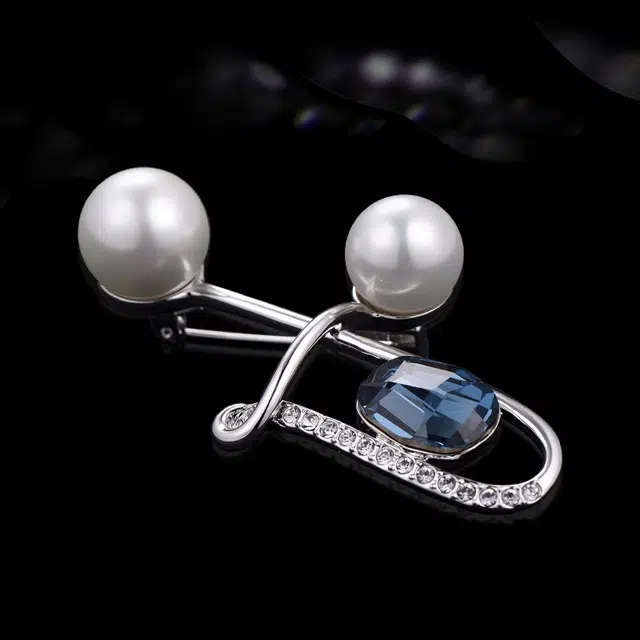 兰盈 音符轻奢小众 奥地利水晶 胸针 男女同款情侣款