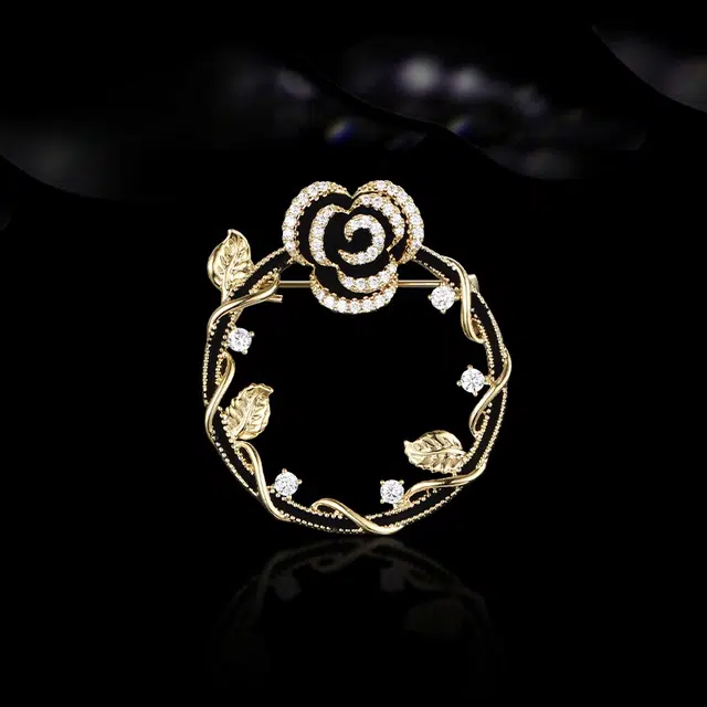 兰盈 玫瑰花 环保合金 胸针 女款