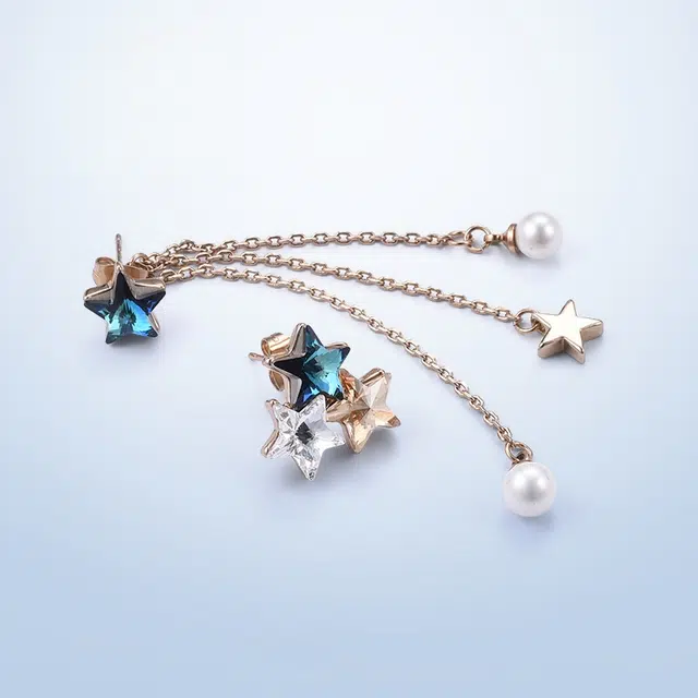 兰盈 星星轻奢小众耳饰品#好运 奥地利水晶 耳环 女款