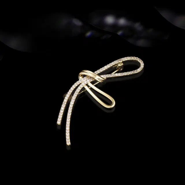 兰盈 小众蝴蝶结轻奢#好运 人造水晶 胸针 男女同款情侣款
