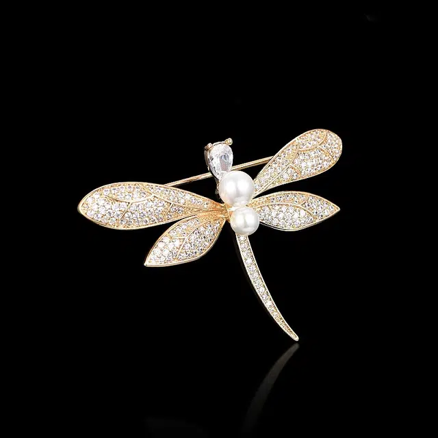 兰盈 蜻蜓水晶 轻奢小众 环保合金 胸针 男女同款情侣款