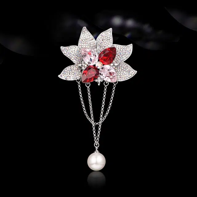 兰盈 玉兰花轻奢小众胸花 奥地利水晶 胸针 女款