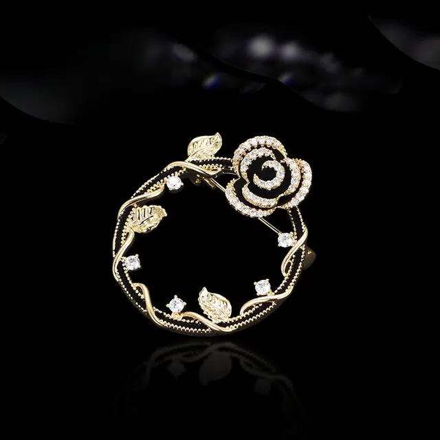 兰盈 玫瑰花 环保合金 胸针 女款