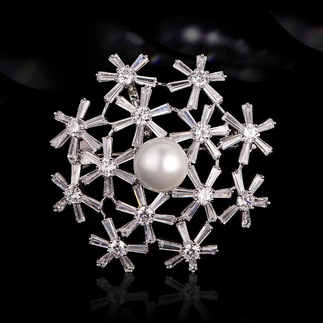 兰盈 雪花 轻奢小众 合金 胸针 女款