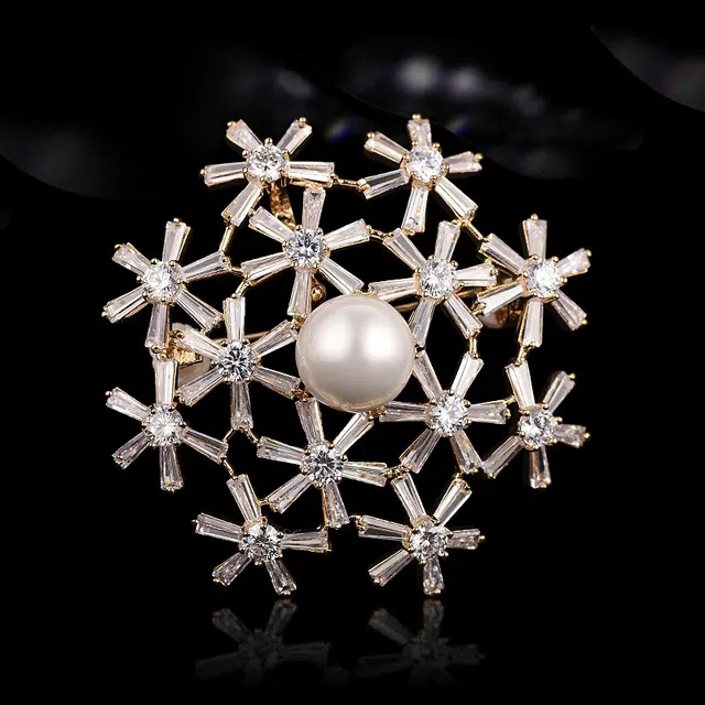 兰盈 雪花 轻奢小众 合金 胸针 女款