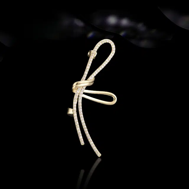 兰盈 小众蝴蝶结轻奢#好运 人造水晶 胸针 男女同款情侣款