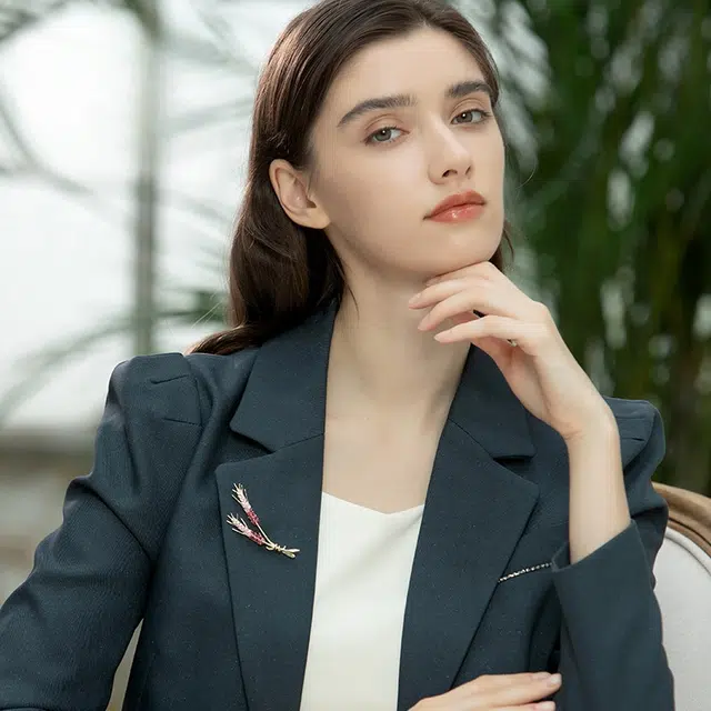 兰盈 轻奢小众麦穗原创设计 水晶 胸针 男女同款情侣款