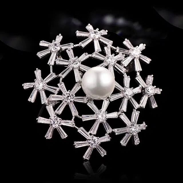 兰盈 雪花 轻奢小众 合金 胸针 女款