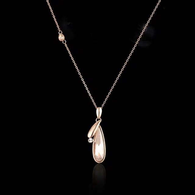 兰盈 水滴状 轻奢小众 多色系 环保合金 项链 女款