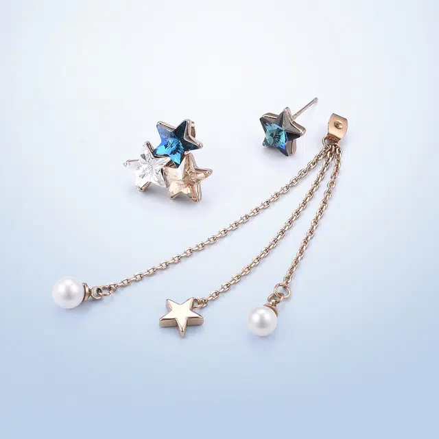 兰盈 星星轻奢小众耳饰品#好运 奥地利水晶 耳环 女款