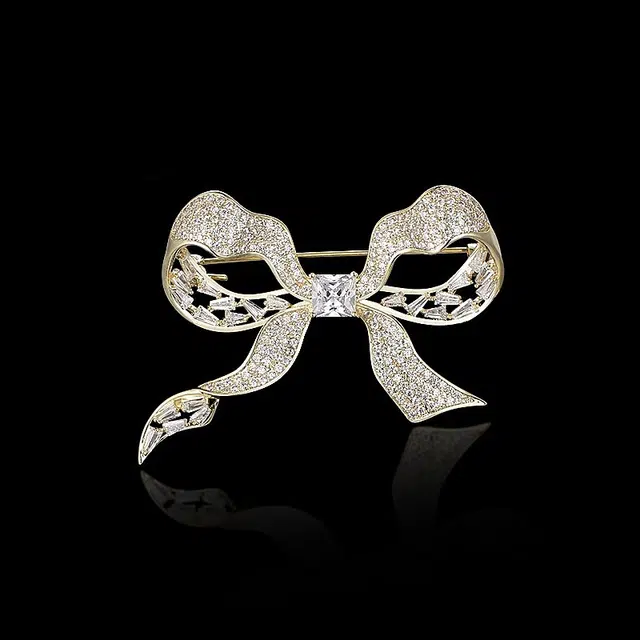 兰盈 蝴蝶结水晶轻奢小众 环保合金 胸针 女款