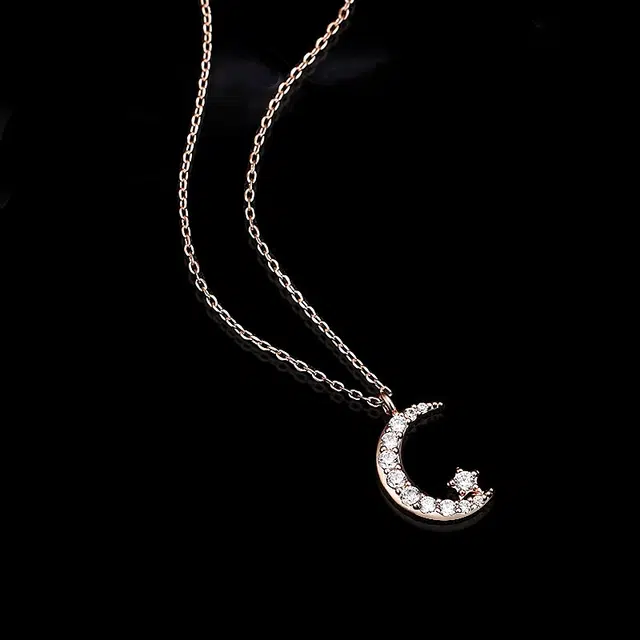 兰盈 月亮轻奢小众锁骨链 合金 项链 男女同款情侣款