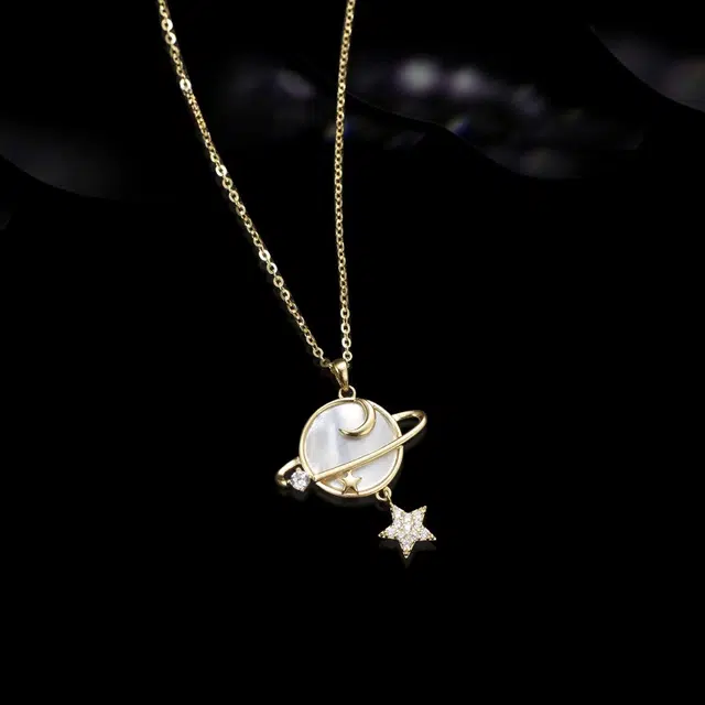 兰盈 星球轻奢小众锁骨链 环保合金 项链 女款