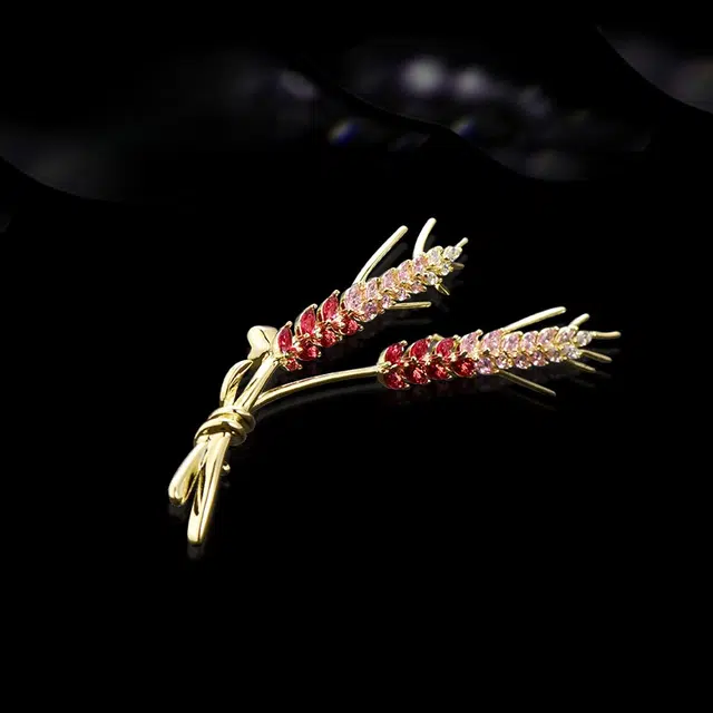 兰盈 轻奢小众麦穗原创设计 水晶 胸针 男女同款情侣款