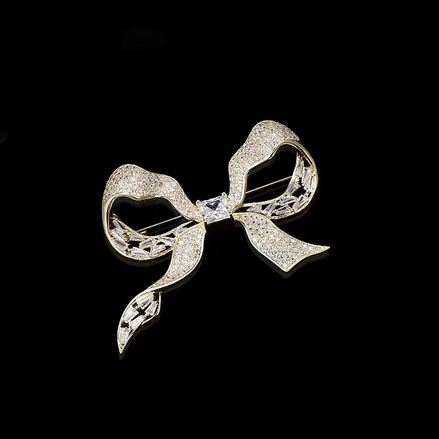 兰盈 蝴蝶结水晶轻奢小众 环保合金 胸针 女款
