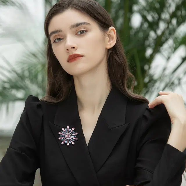 兰盈 花环 原创设计轻奢小众胸花 奥地利水晶 胸针 女款