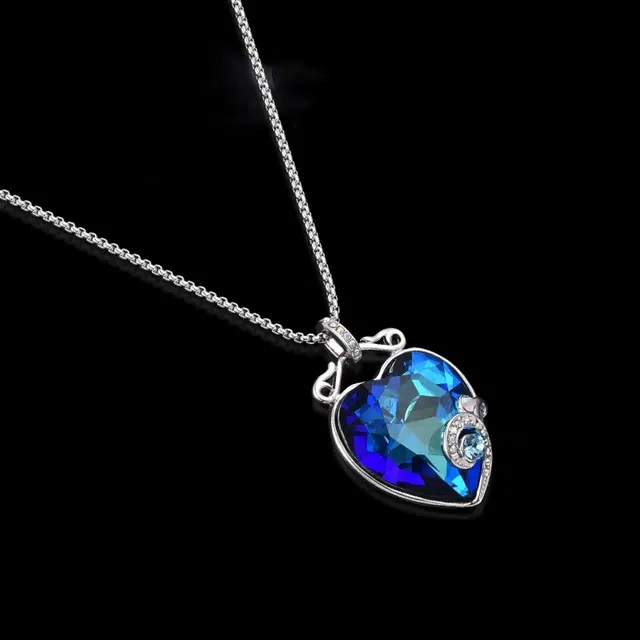 兰盈 海洋之心轻奢小众 奥地利水晶 项链 男女同款情侣款