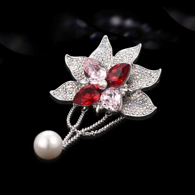 兰盈 玉兰花轻奢小众胸花 奥地利水晶 胸针 女款