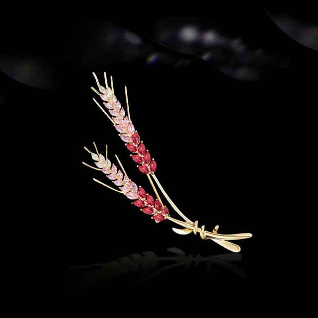 兰盈 轻奢小众麦穗原创设计 水晶 胸针 男女同款情侣款