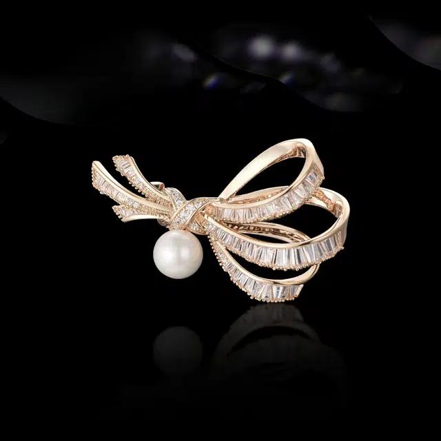 兰盈 蝴蝶结#好运 人造水晶 胸针 男女同款情侣款