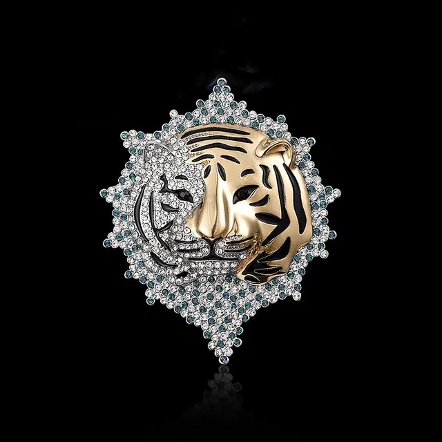 兰盈 虎虎生威轻奢小众胸花 奥地利水晶 胸针 女款