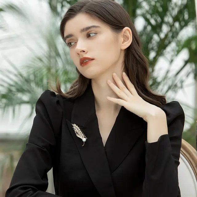 兰盈 原创设计麦穗高档奢华气质镶钻胸花服装配饰品 胸针 女款