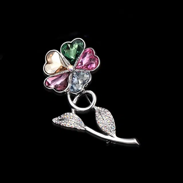 兰盈 花朵水晶轻奢小众 环保合金 胸针 男女同款情侣款