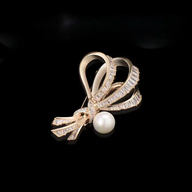 兰盈 蝴蝶结#好运 人造水晶 胸针 男女同款情侣款