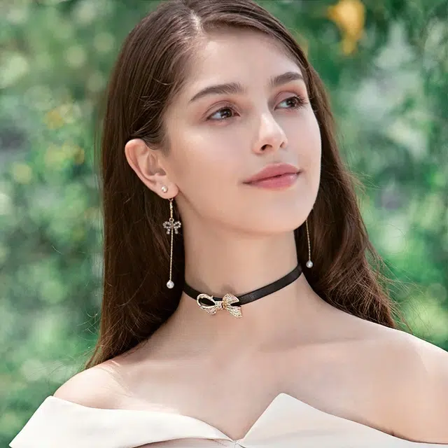 兰盈 蝴蝶结#好运 水晶耳环 轻奢耳饰品 女款