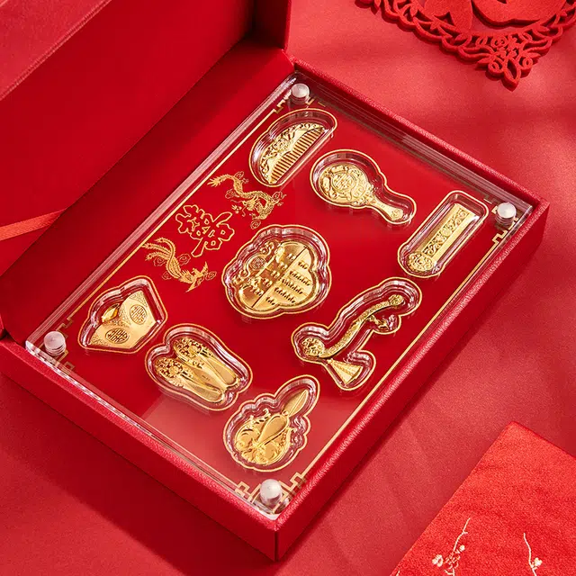 潮宏基 传家宝 嫁妆 结婚 足金 一口价 黄金摆件 女款