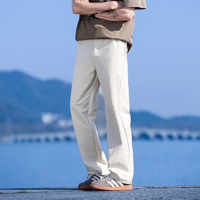 曼城 美式高街直筒弯刀裤立体裁剪分割解构宽松百搭痞帅潮流柔软亲肤休闲裤 男女同款