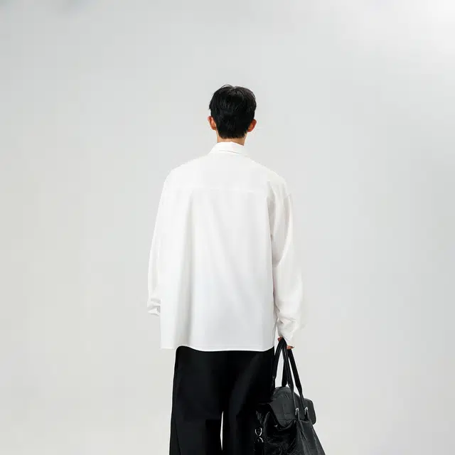 曼城 简约纯色商务毕业季礼赠谢师恩利落正装通勤新郎婚礼婚庆百搭职场西服内搭大码宽松休闲长袖衬衫 男女同款