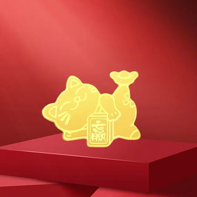 九龙古 可爱小猫手机摆件背包挂饰萌趣卡通创意时尚日常通勤学生恋爱告白好运攒钱小金库暴富 贴片 挂件 男女同款情侣款