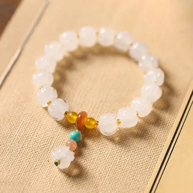 九龙古 好运醒狮暮山紫冰清白莲花胭脂雪小清新考试上岸转运珠招桃花国潮设计 琉璃 手串 男女同款情侣款