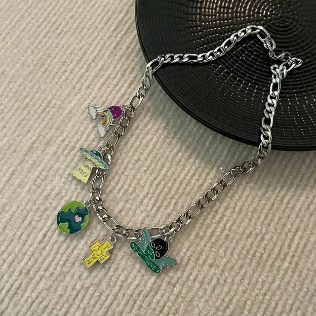 KING OF BLING Alien Planet Necklace